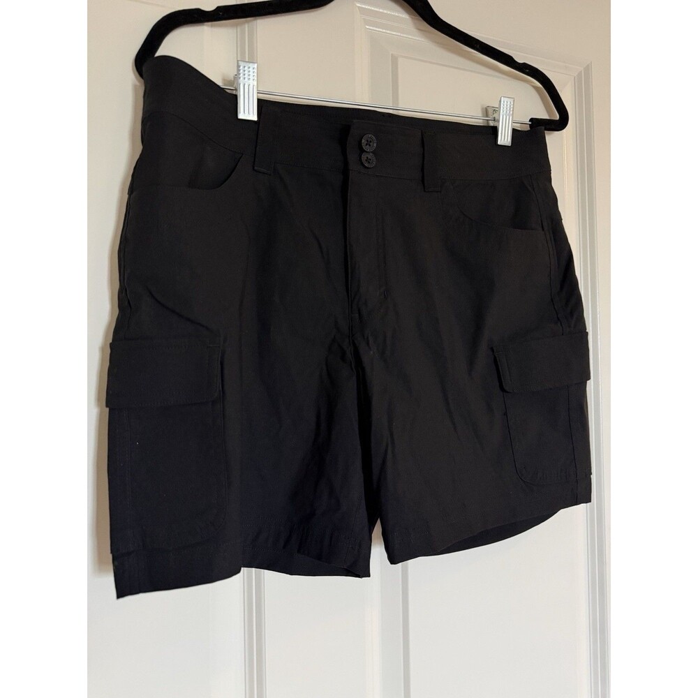 Eddie Bauer Cargo Shorts Women Size 10 Black Nylon Utility Outdoor Hiking